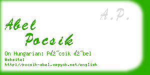 abel pocsik business card